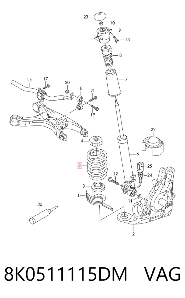 Muelle 8K0511115DM VAG