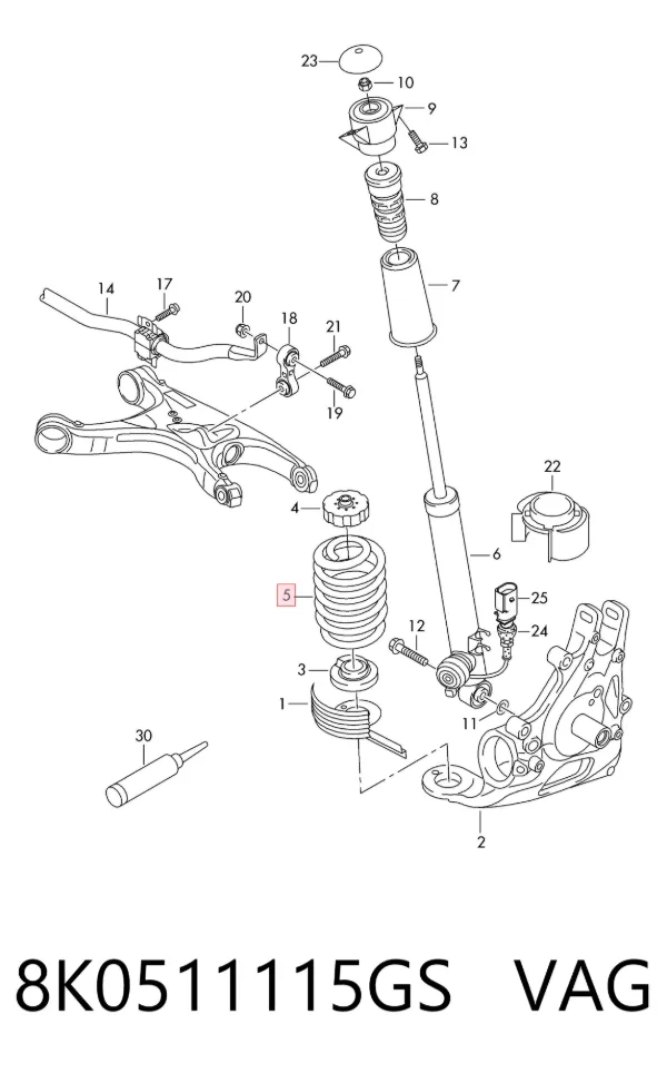 Muelle 8K0511115GS VAG