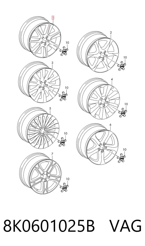Llantas 8K0601025B VAG