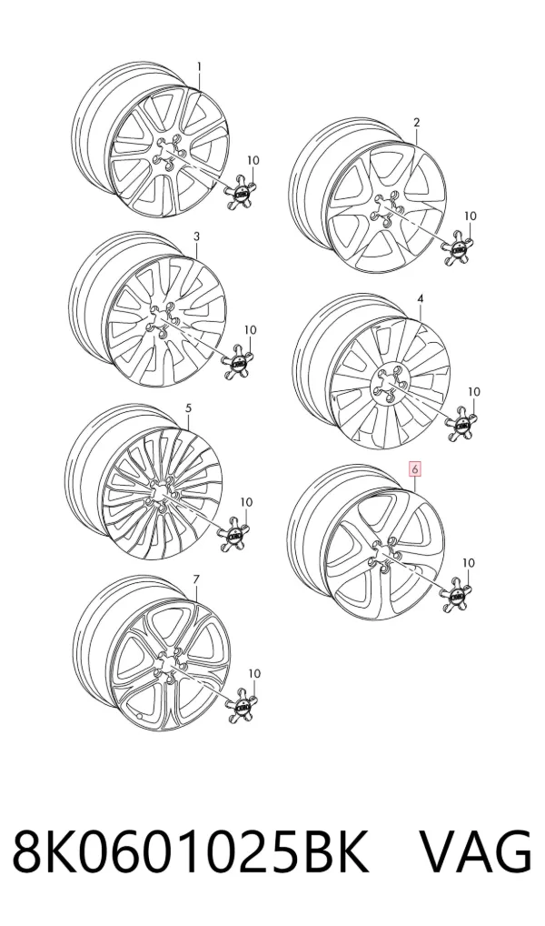 Llantas 8K0601025BK VAG
