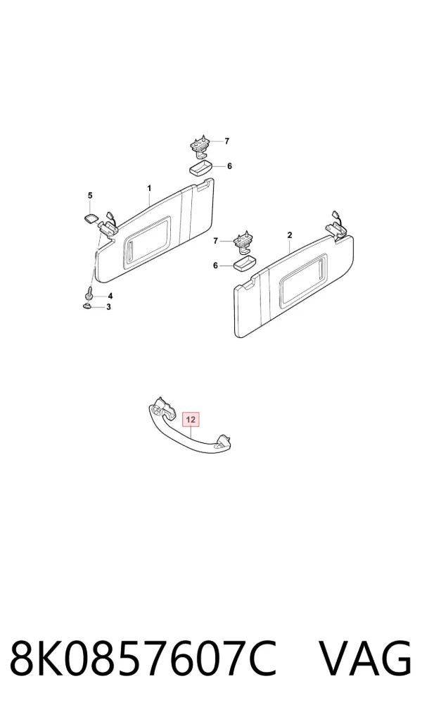 Asa de techo 8K0857607C VAG