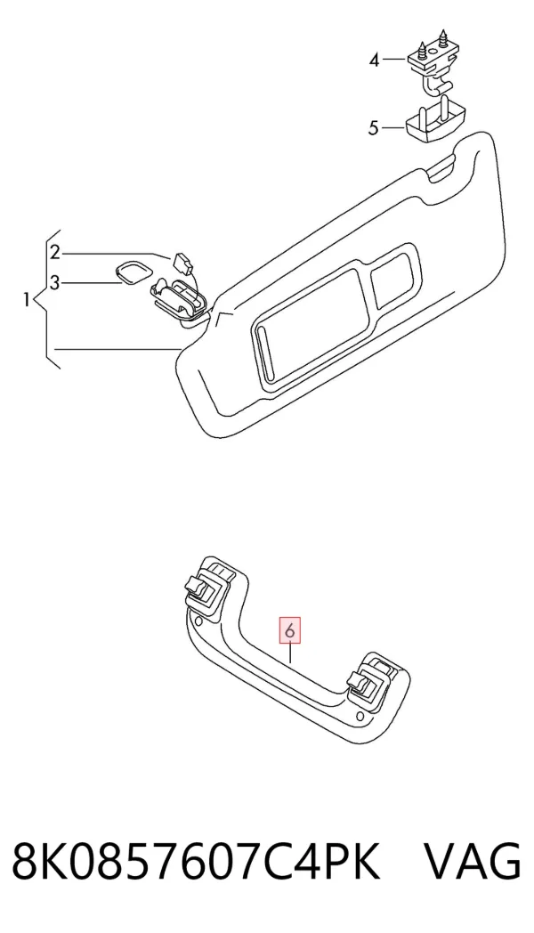 Asa de techo 8K0857607C4PK VAG