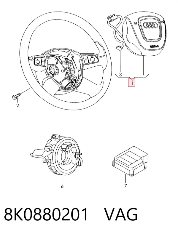 Airbag de volante 8K0880201 VAG