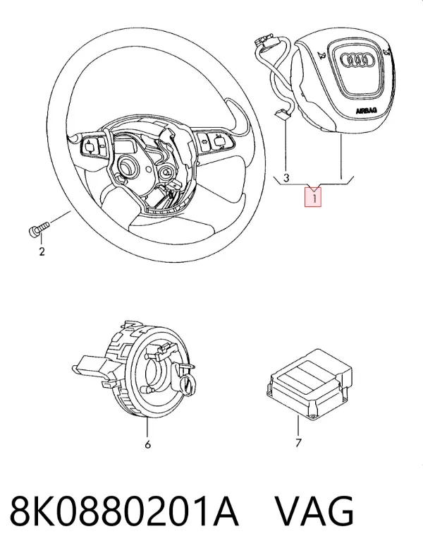 Airbag de volante 8K0880201A VAG