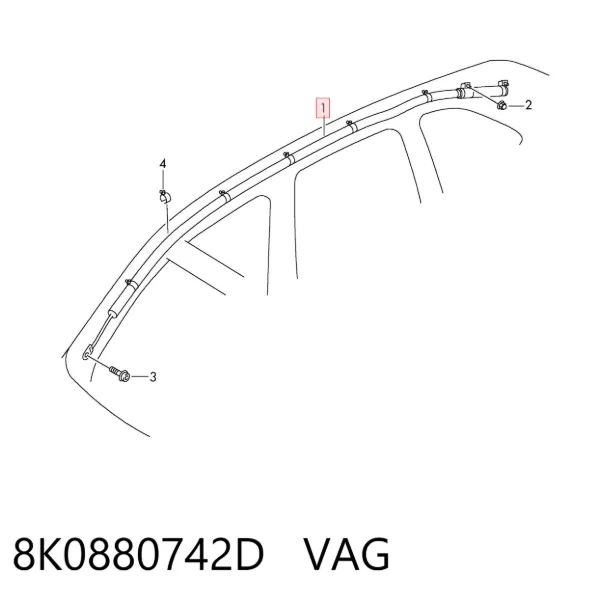 Airbag de cortina lateral derecha 8K0880742D VAG