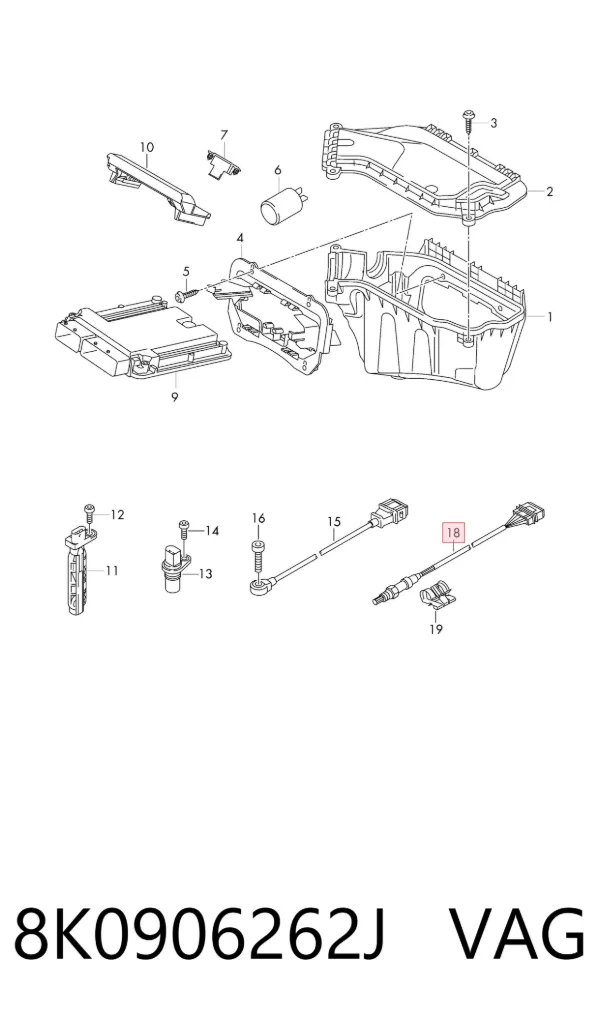 Sensor de oxígeno previo al catalizador 8K0906262J VAG