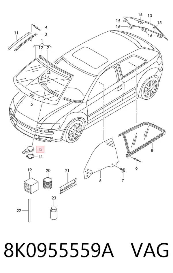 Sensor de lluvia 8K0955559A VAG