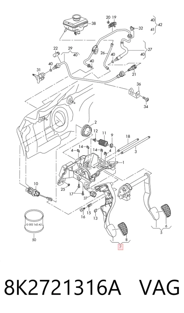 Pedal embrague Audi A5 8T3