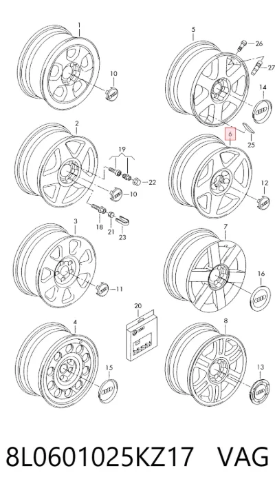 Llantas de aleación VAG 8L0601025KZ17