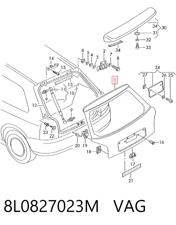 Puerta trasera Audi A3 8L1