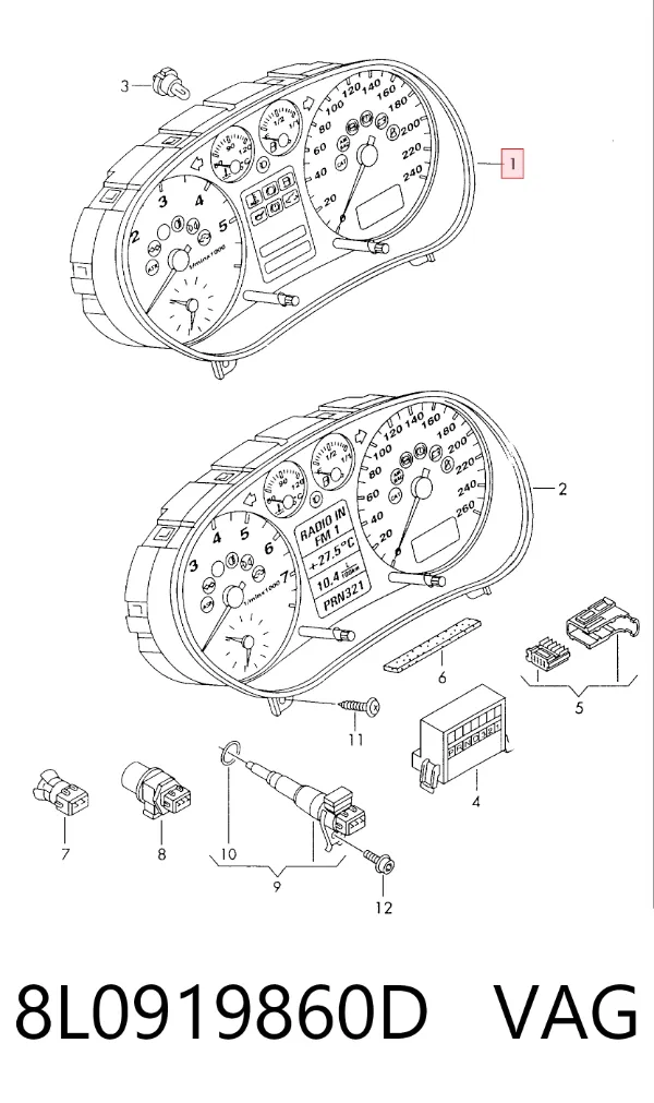 Cuadro instrumentos 8L0919860D VAG