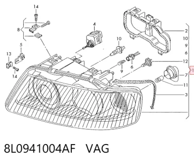 Faro derecho VAG 8L0941004AF