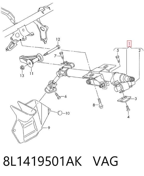 Columna dirección 8L1419501AK VAG
