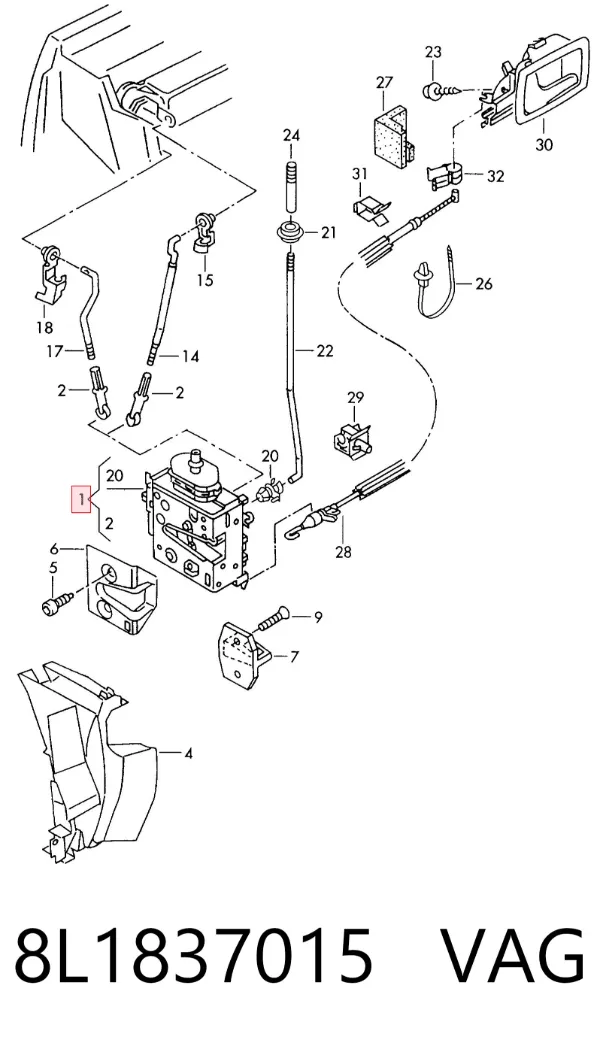 Cerradura 8L1837015 VAG
