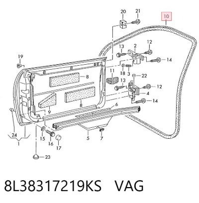 Sellador de puerta delantera VAG 8L38317219KS