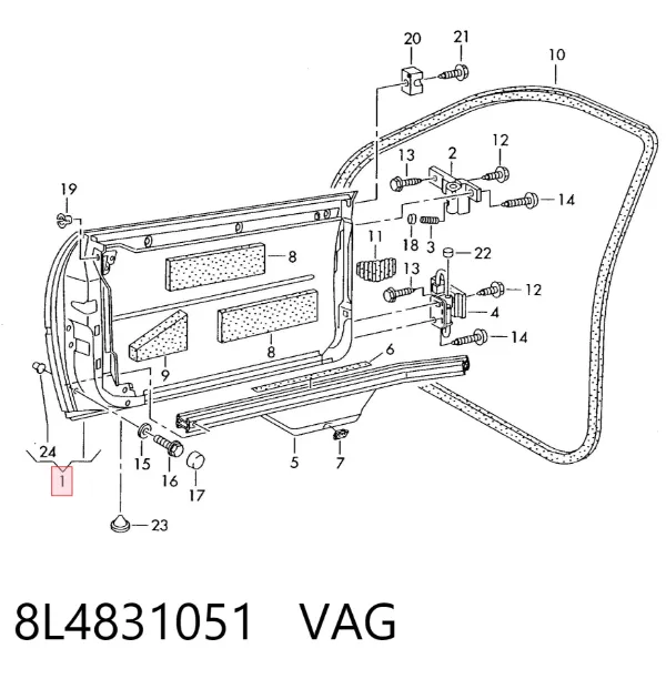 Puerta delantera izquierda 8L4831051 VAG