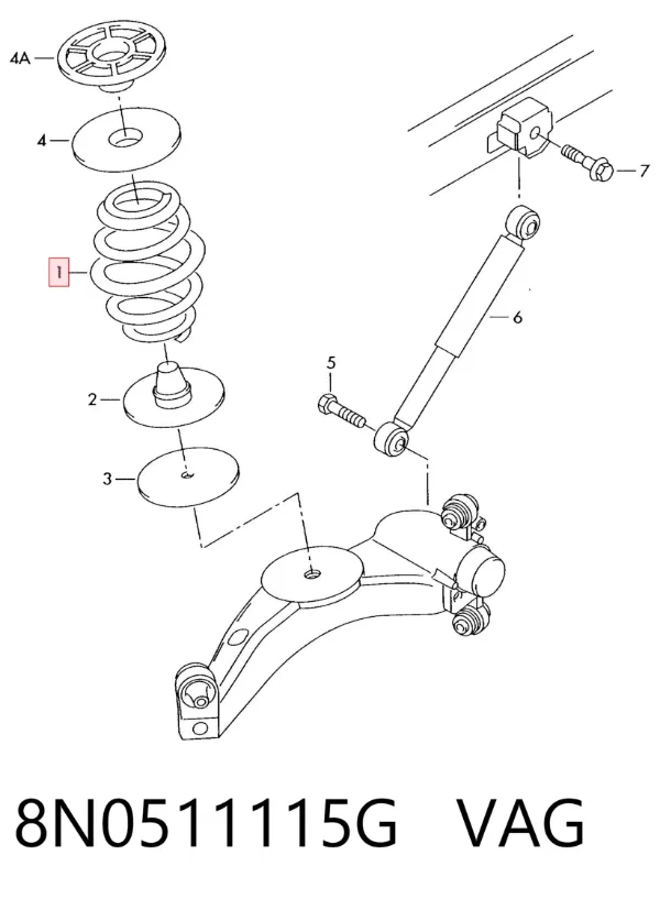 Muelle 8N0511115G VAG