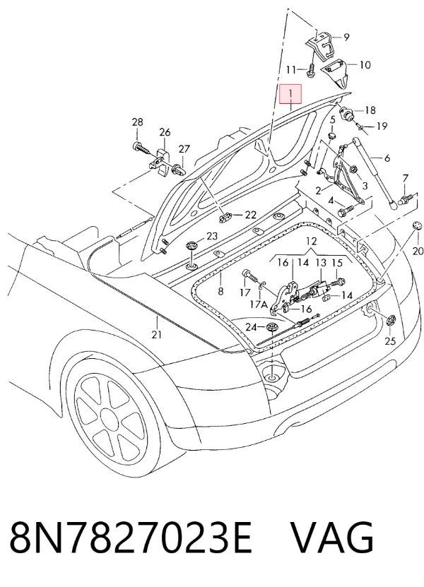 Puerta trasera Audi TT 8N9