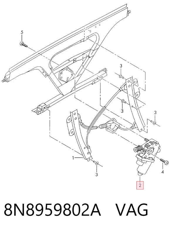 Motor del elevalunas de la puerta delantera derecha 8N8959802A VAG