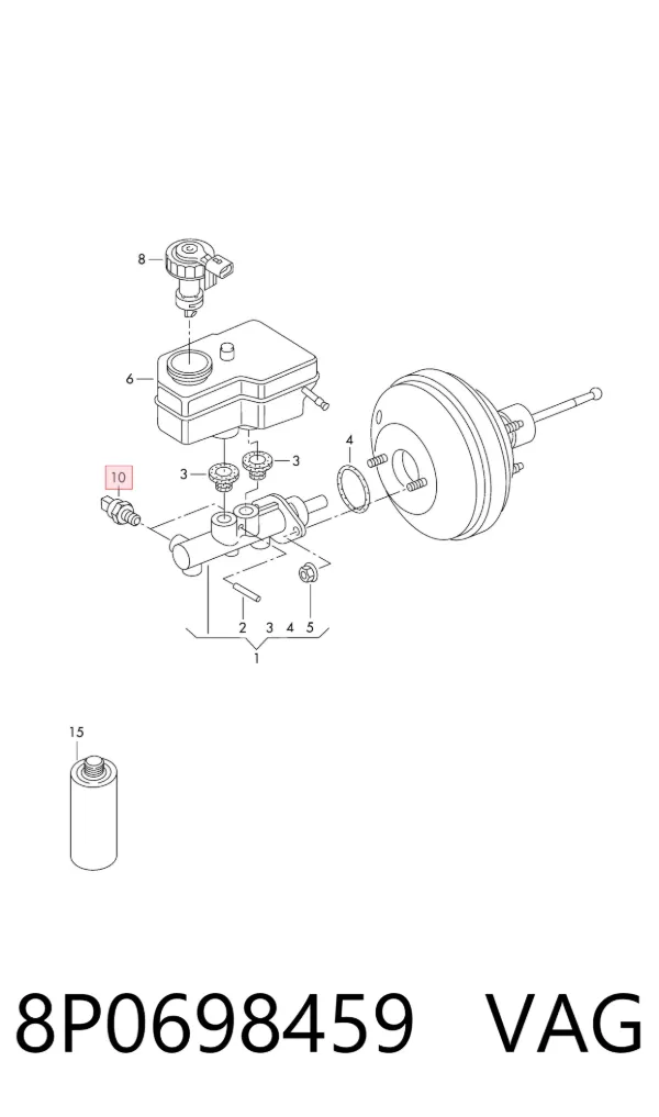 Interruptor de luz de freno 8P0698459 VAG