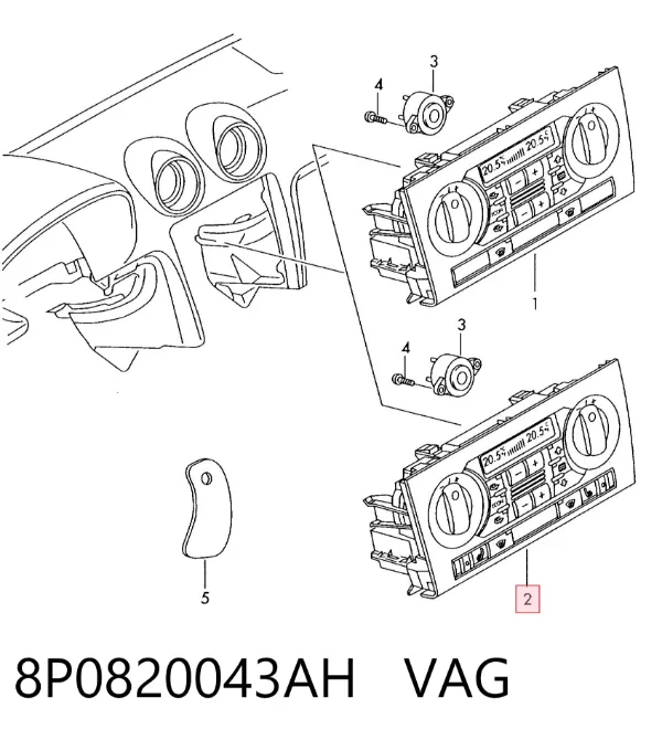 Unidad de control aire acondicionado 8P0820043AH VAG