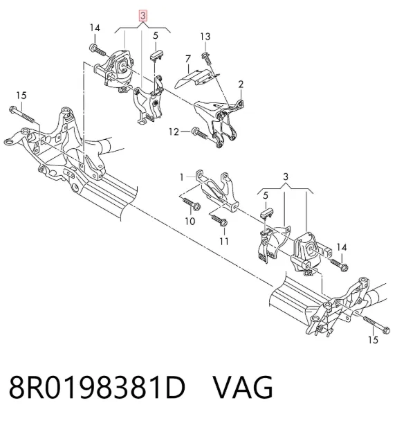 Soporte de motor, Izquierda / Derecha 8R0198381D VAG