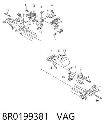 Soporte de motor derecho VAG 8R0199381