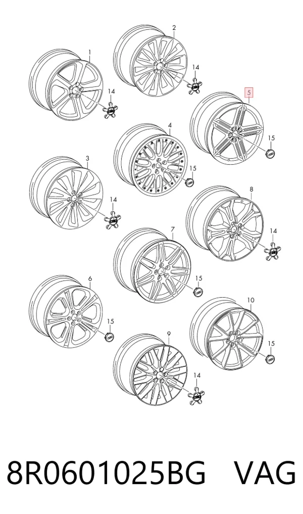 Llantas 8R0601025BG VAG
