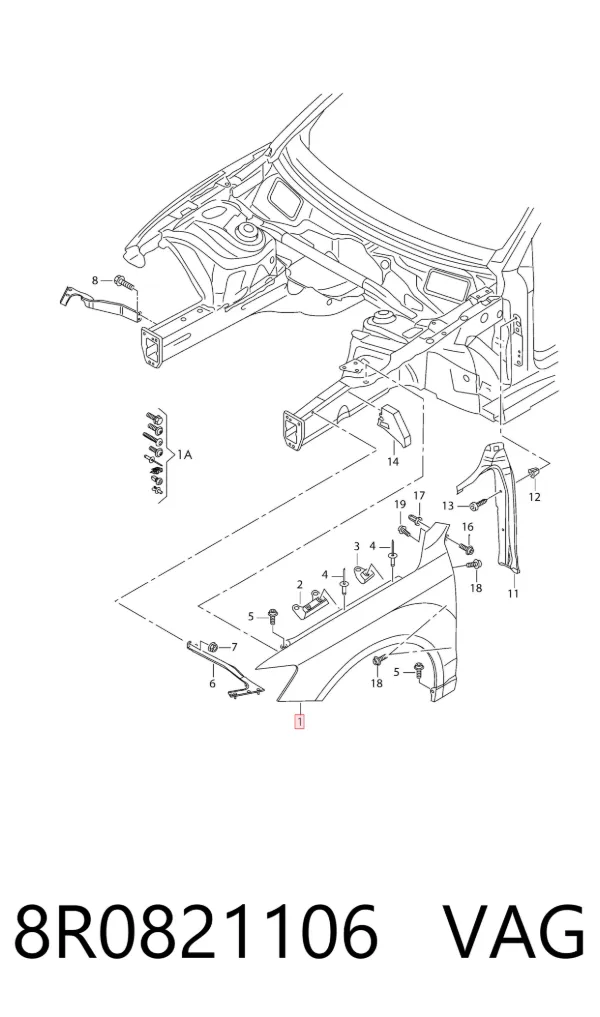 Aleta 8R0821106 VAG