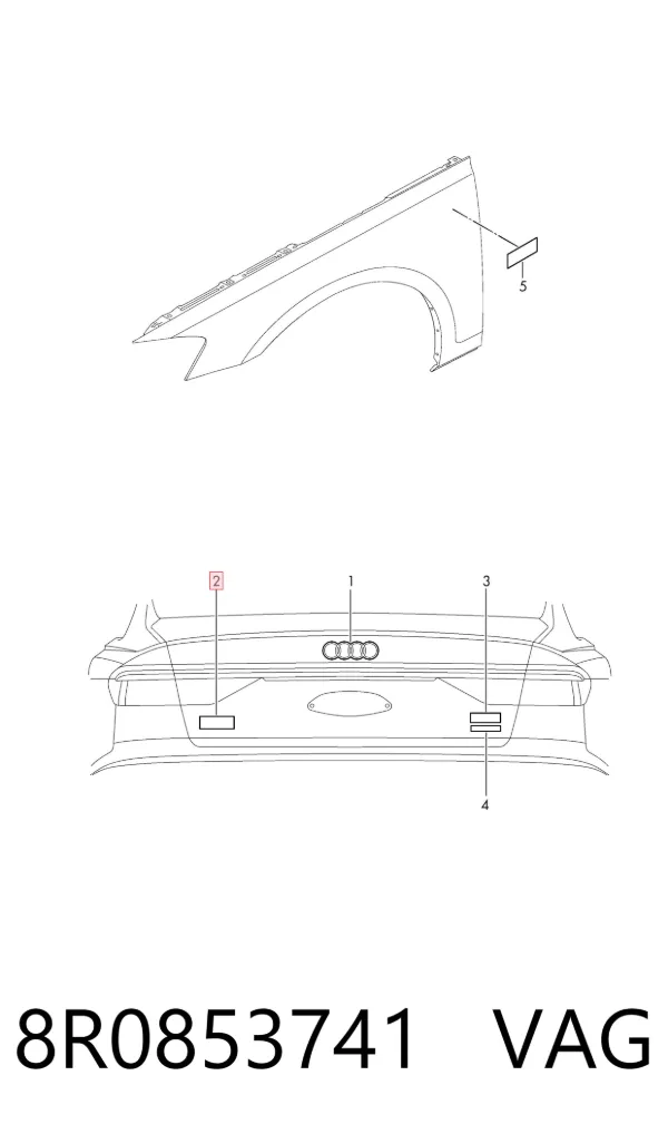 Emblema 8R0853741 VAG