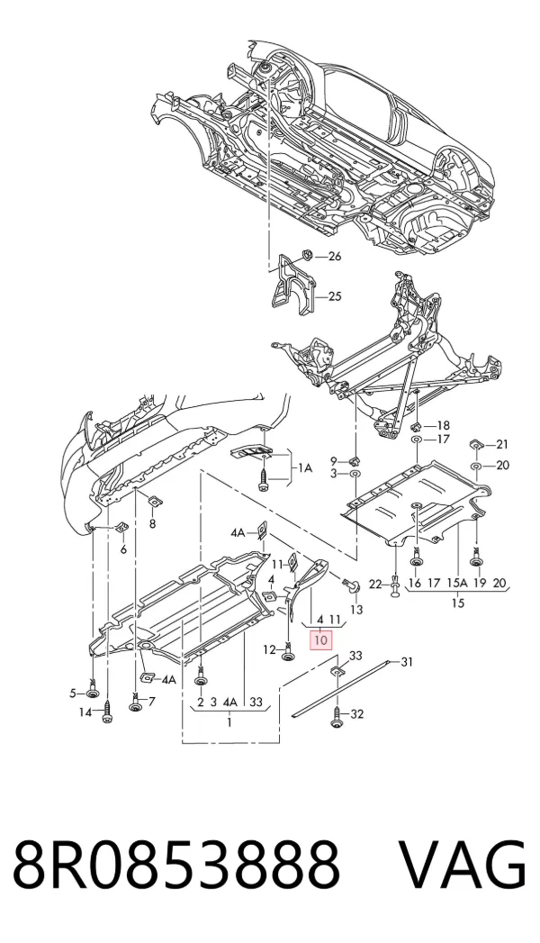 Spoiler derecho del parachoques delantero 8R0853888 VAG