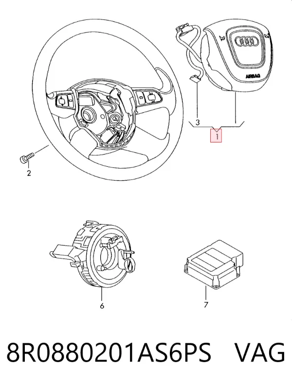 Airbag de volante 8R0880201AS6PS VAG