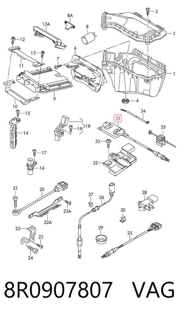 Sensor de óxidos de nitrógeno NOx 8R0907807 VAG