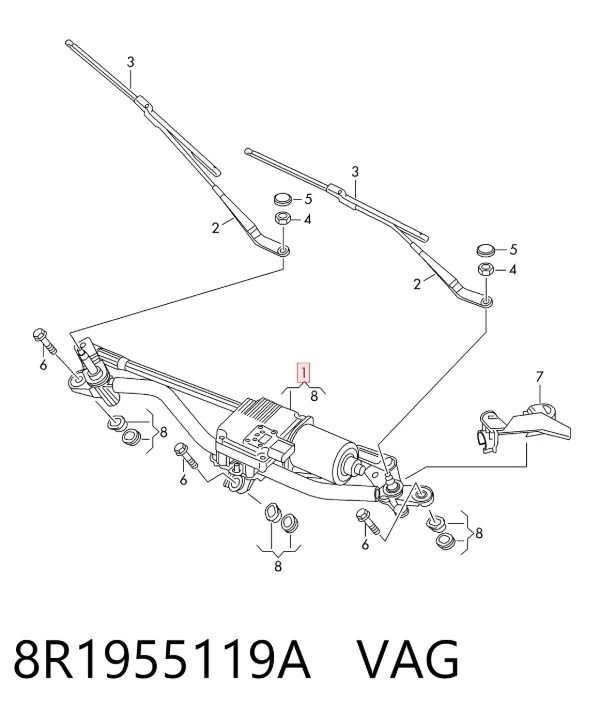 Varilla de limpiaparabrisas 8R1955119A VAG
