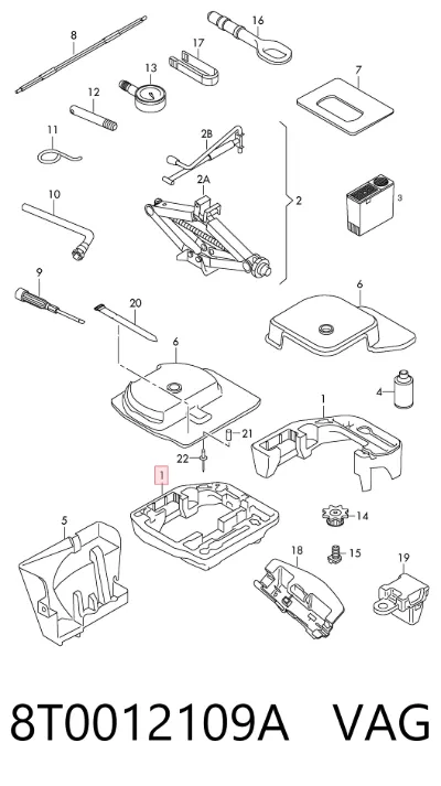 Caja de herramientas VAG 8T0012109A