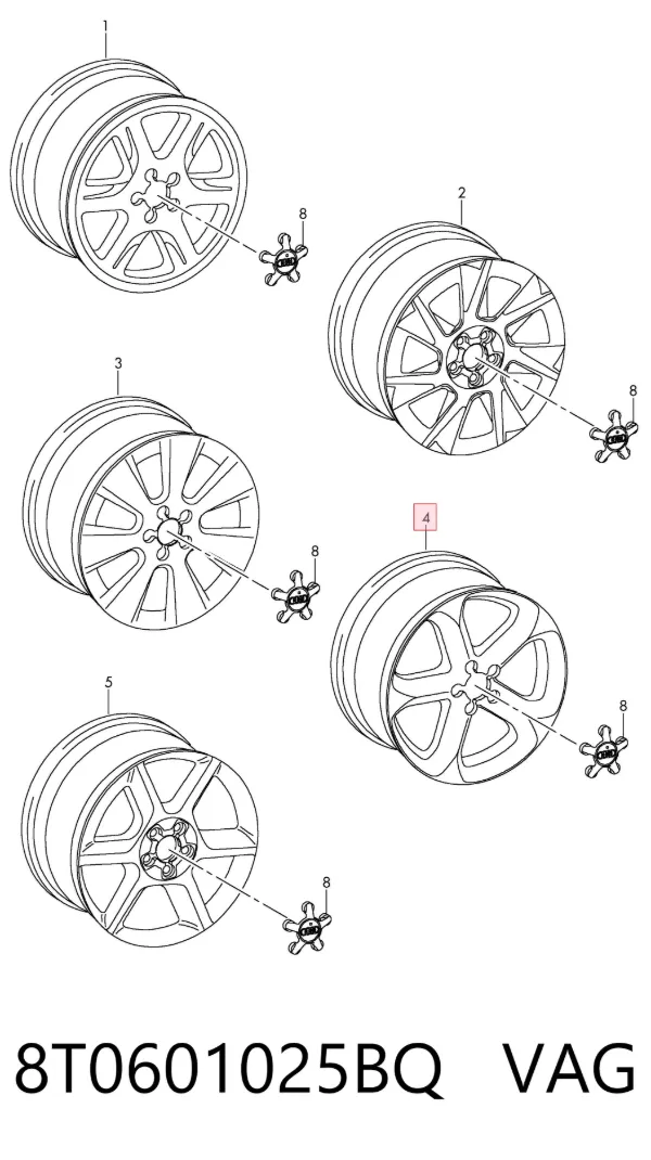 Llantas 8T0601025BQ VAG