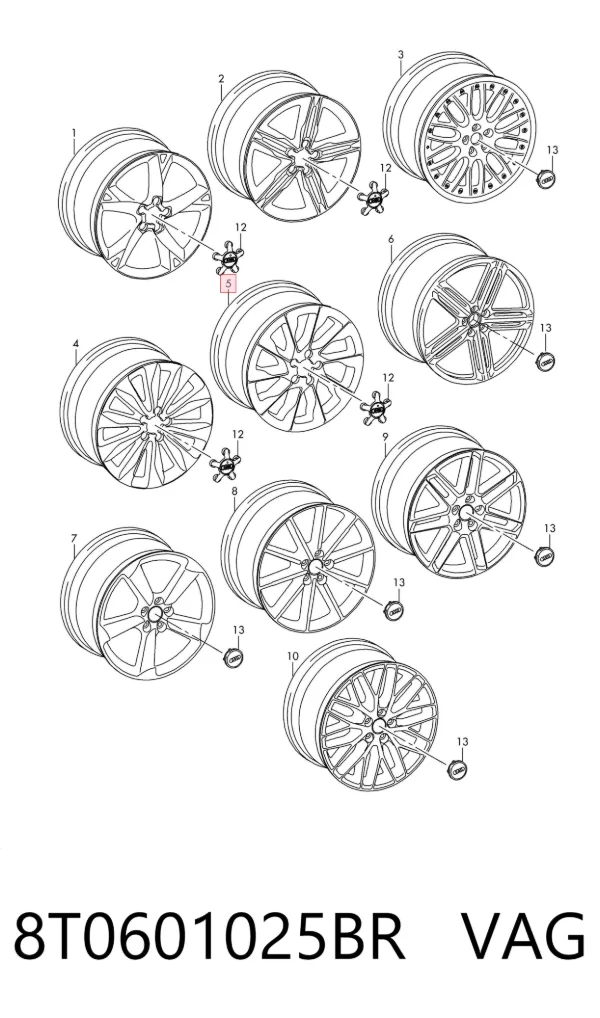 Llantas 8T0601025BR VAG
