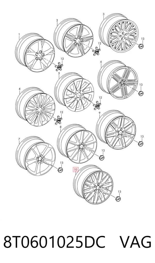 Llantas 8T0601025DC VAG