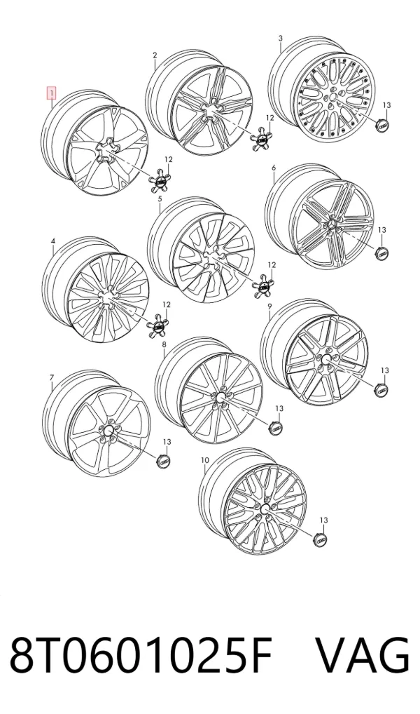 Llantas 8T0601025F VAG