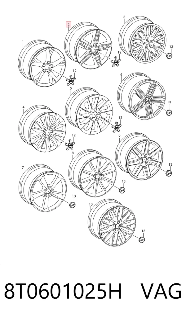 Llantas 8T0601025H VAG