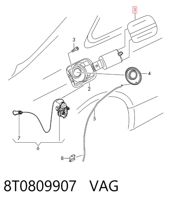 Tapa de la gasolina 8T0809907 VAG