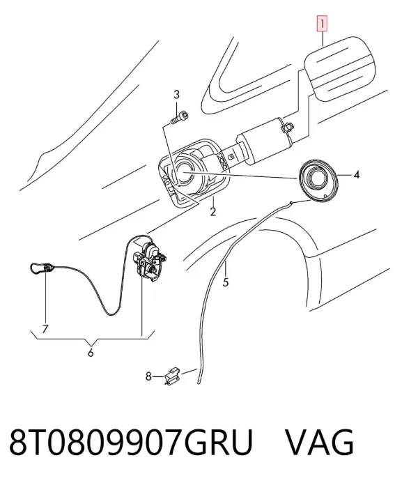 Tapa de la gasolina 8T0809907GRU VAG