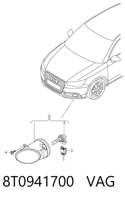 Faro antiniebla derecho VAG 8T0941700