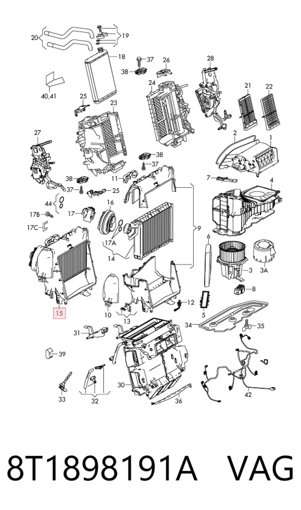 Evaporador de aire acondicionado Audi Q5 8RB