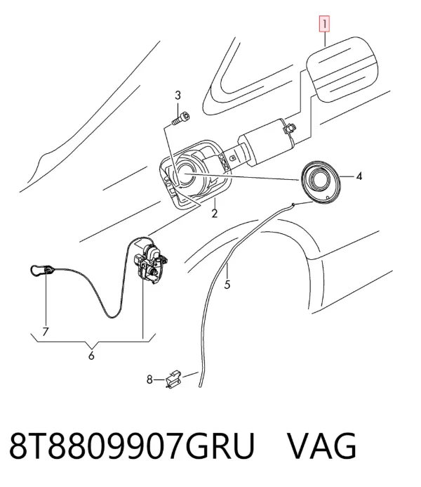 Tapa de la gasolina 8T8809907GRU VAG