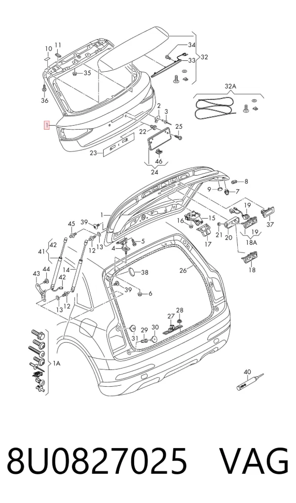 Puerta trasera Audi Q3 8UB, 8UG