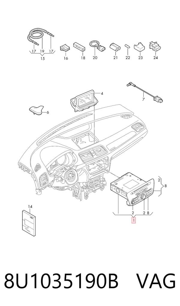 Radio Audi Q3 8UB, 8UG