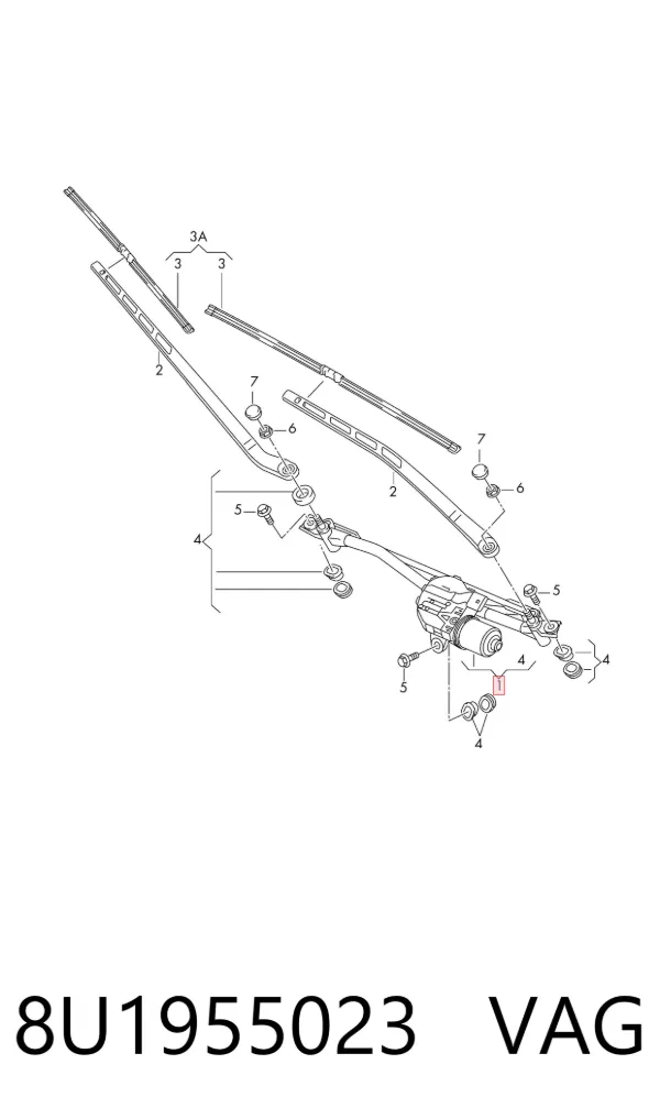 Varilla de limpiaparabrisas Audi Q3 8UB, 8UG