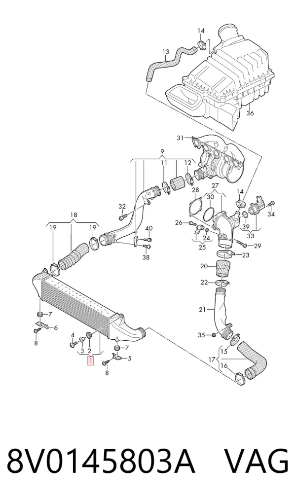 Intercooler 8V0145803A VAG
