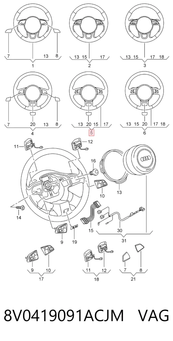Volante 8V0419091ACJM VAG